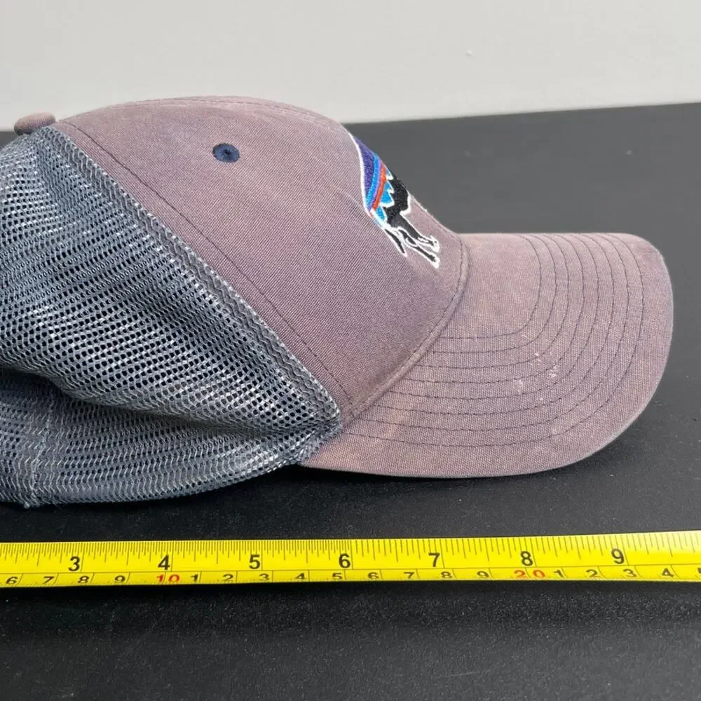 Patagonia Gray Hat Cap Snapback Multi Color Buffalo Bison Mountain Trucker Mesh
